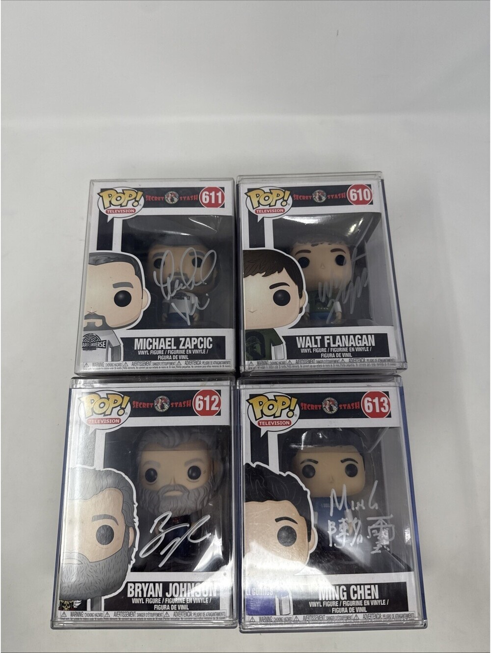 Comic Book Men Funko Pop Secret Stash  Signed Set - Ming, Bryan, Walt, Michael